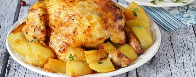 Poulet au four avec pommes de terre