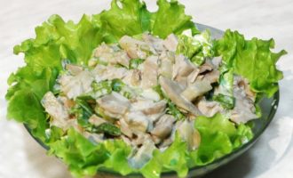 Salada de frango e cogumelos - 10 deliciosas receitas com fotos passo a passo